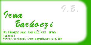 irma barkoczi business card